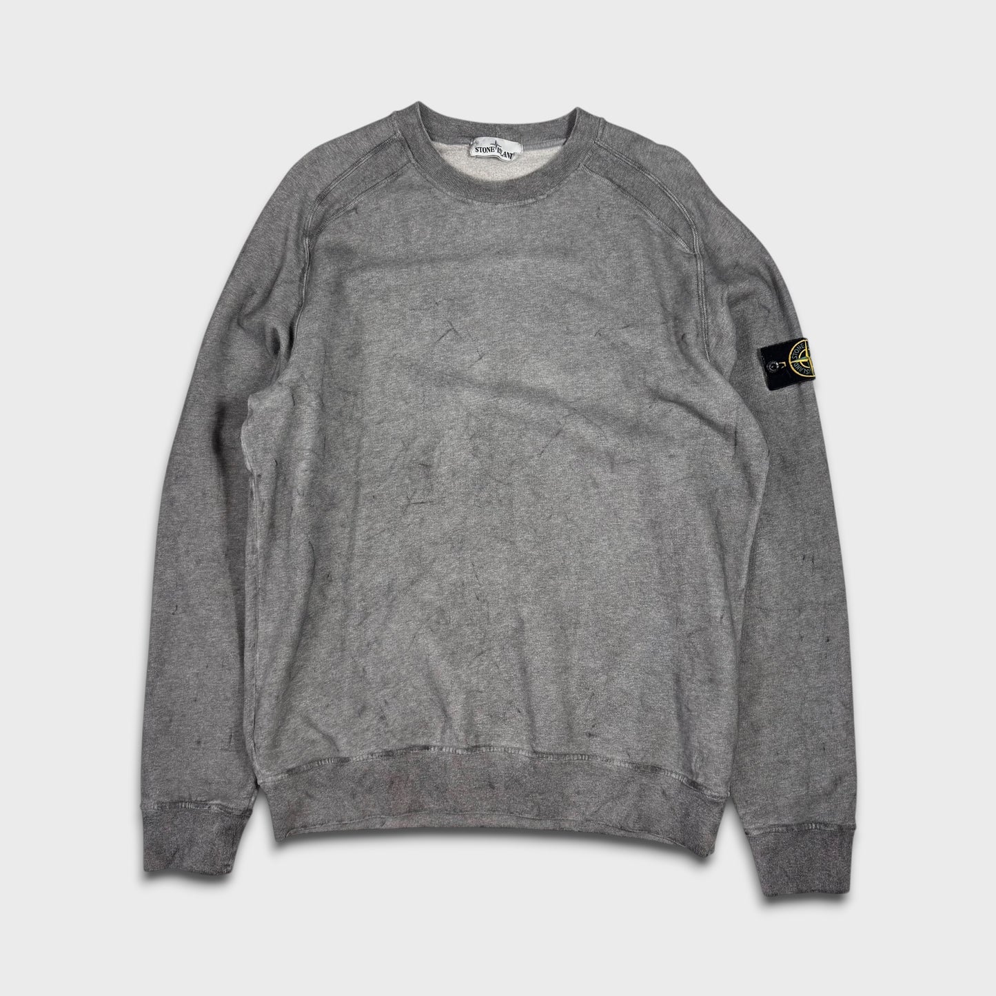 Stone Island Grey Dust Effect Crewneck XL