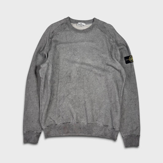 Stone Island Grey Dust Effect Crewneck XL