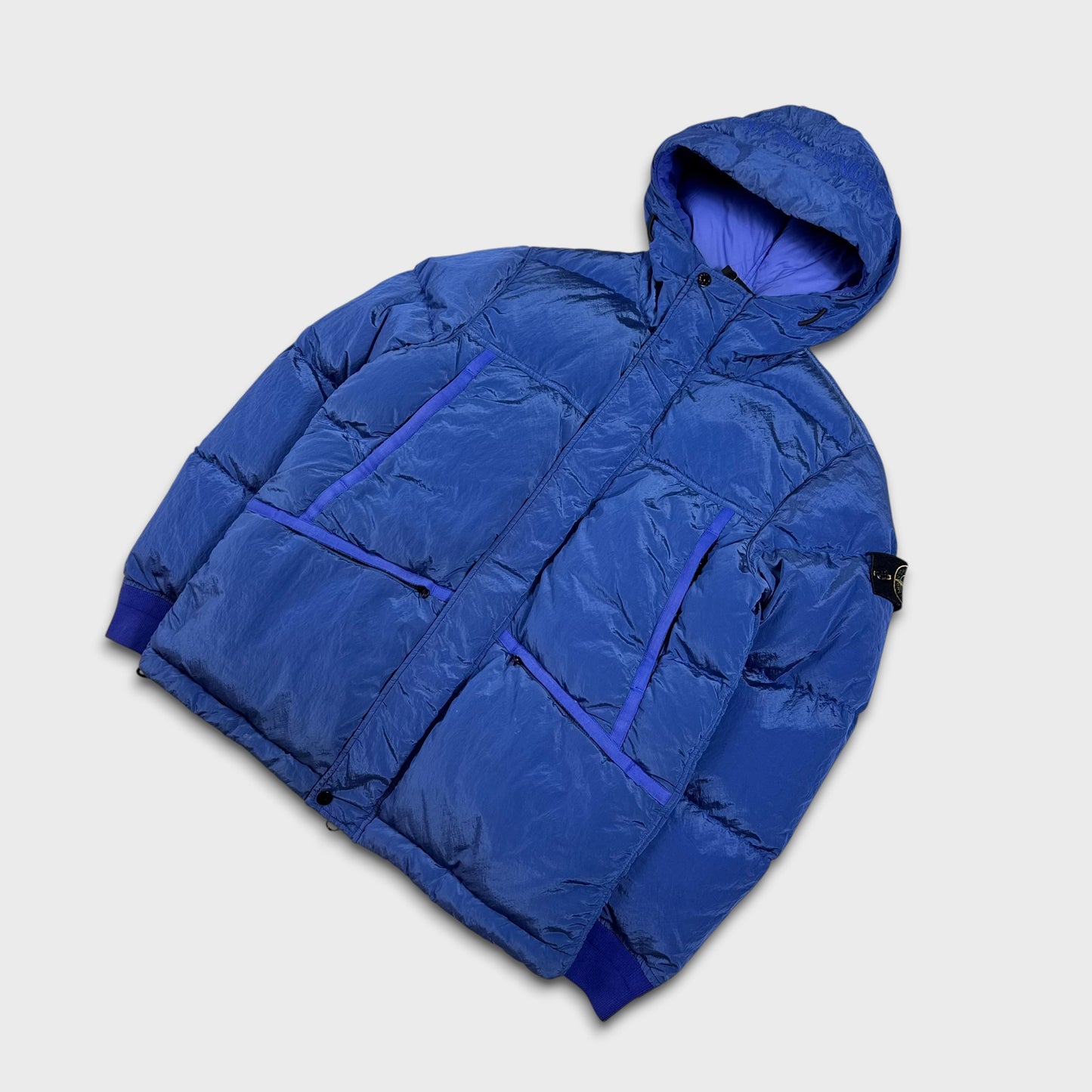 Stone Island Royal Blue Nylon Metal Down TC Puffer Jacket S