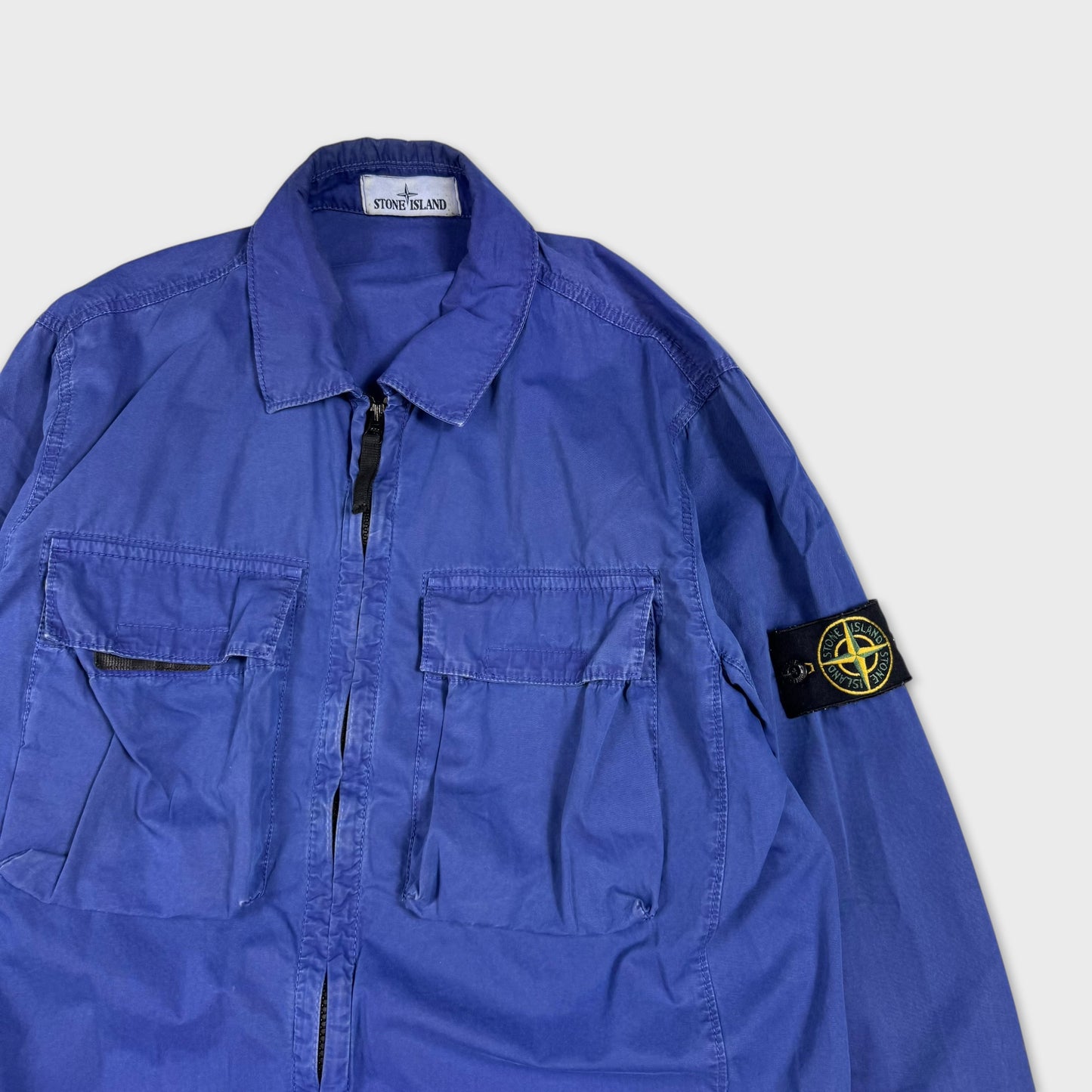 Stone Island Royal Blue Full Zip Overshirt M