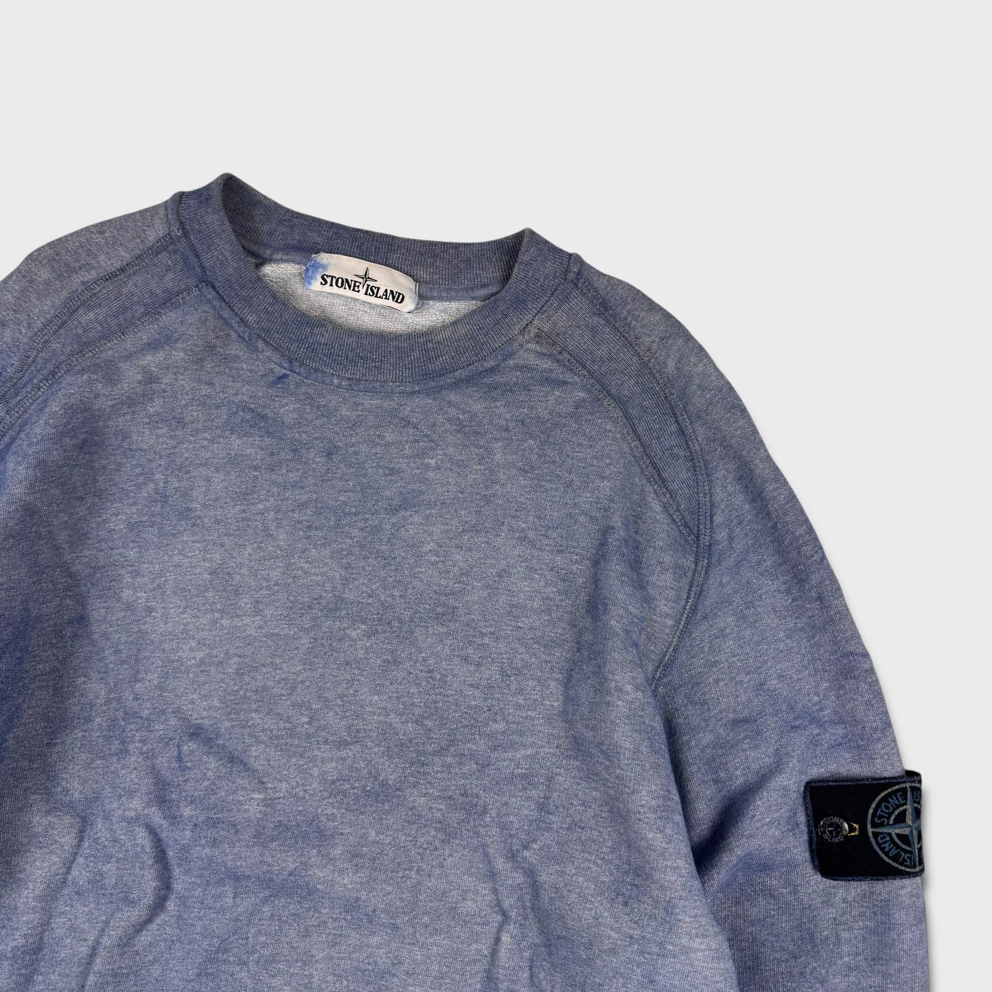 Stone Island Blue Dust Effect Crewneck M