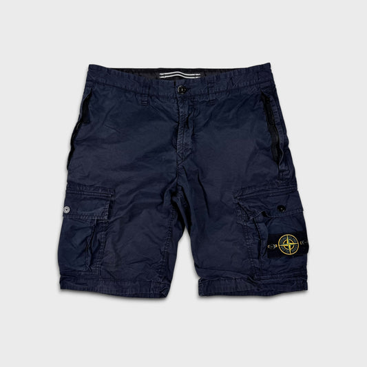 Stone Island Navy Tela Cargo Shorts W32
