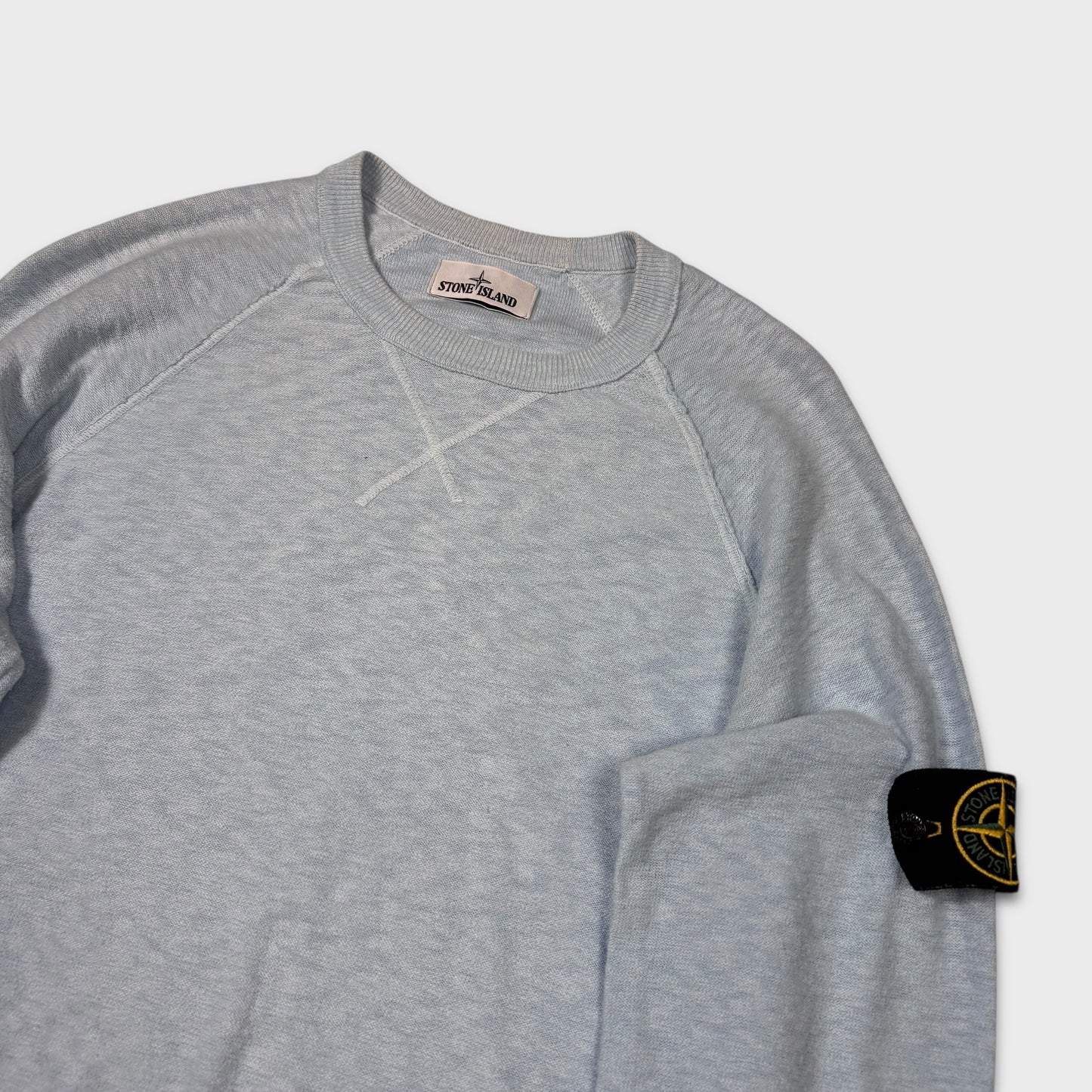 Stone Island Baby Blue Knit Jumper L