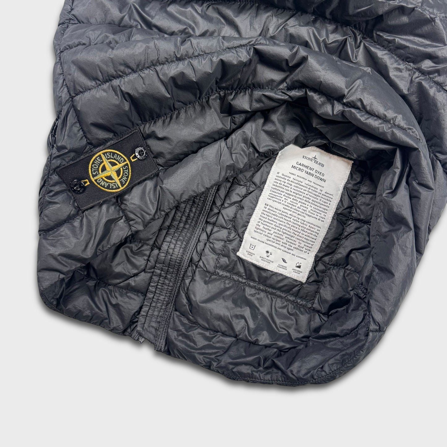 Stone Island Garment Dyed Black Micro Yarn Gilet M