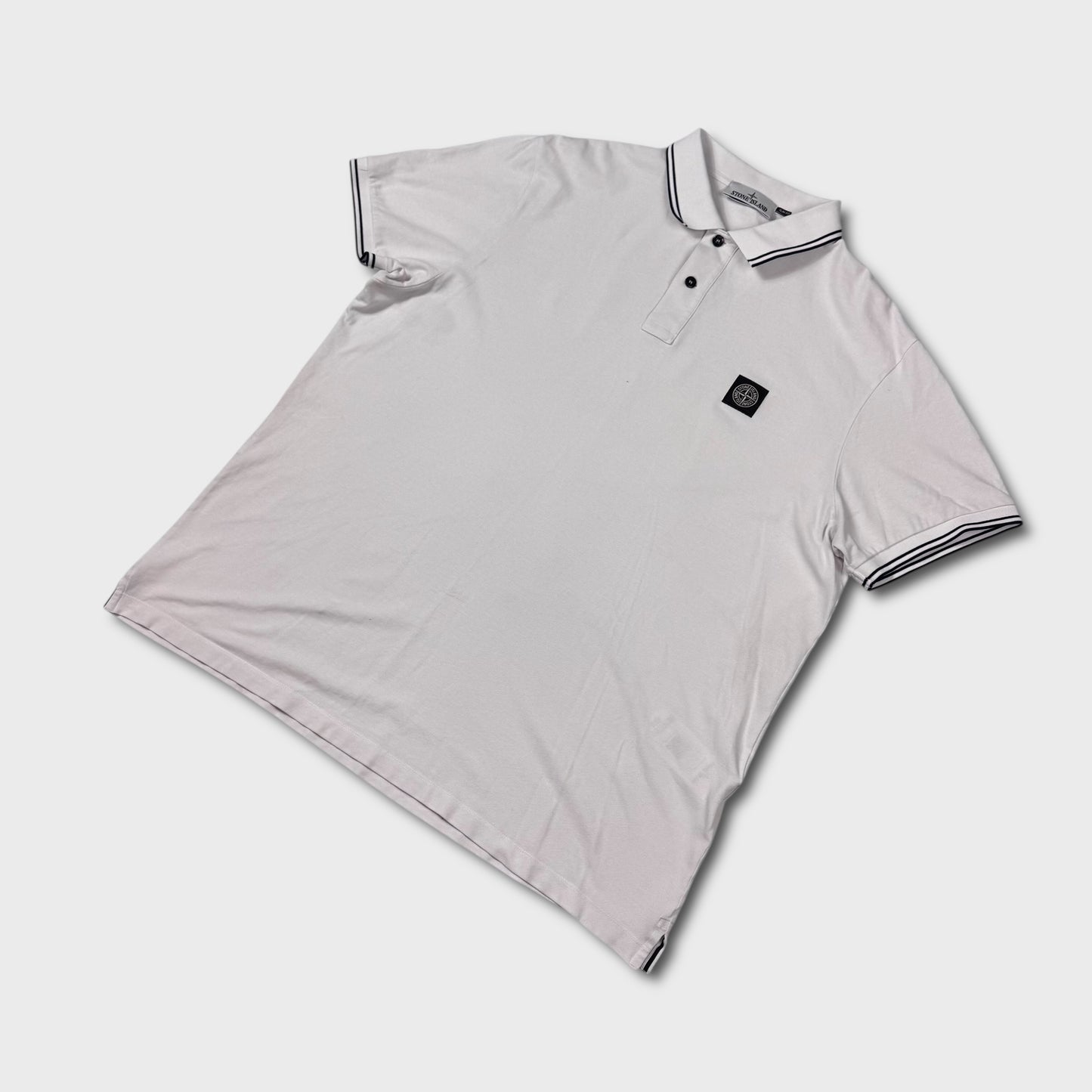 Stone Island White Polo Shirt 3XL