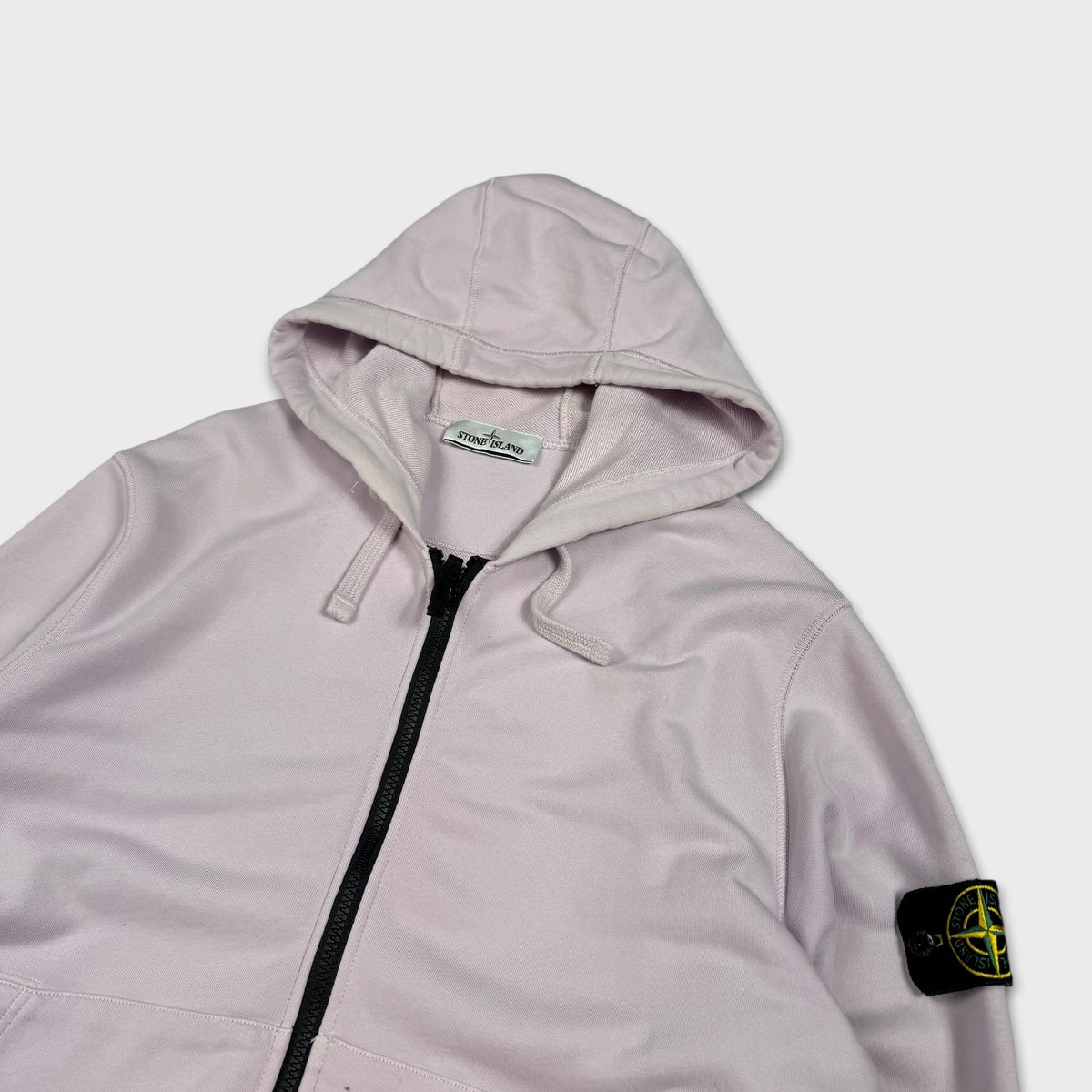 Stone Island Pink Full Zip Hoodie L