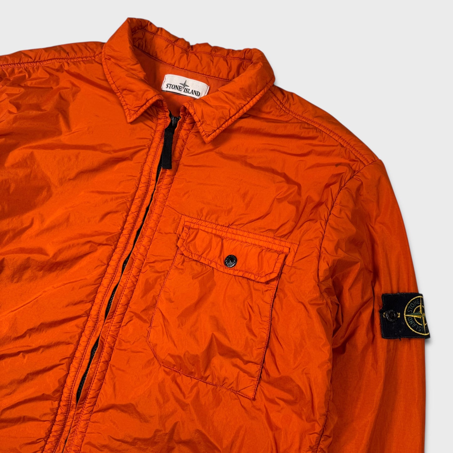 Stone Island Orange Crinkle Reps Padded Jacket XXL