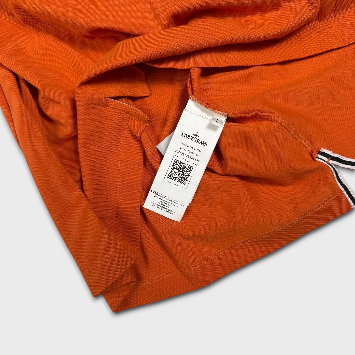 Stone Island Orange Polo Shirt L