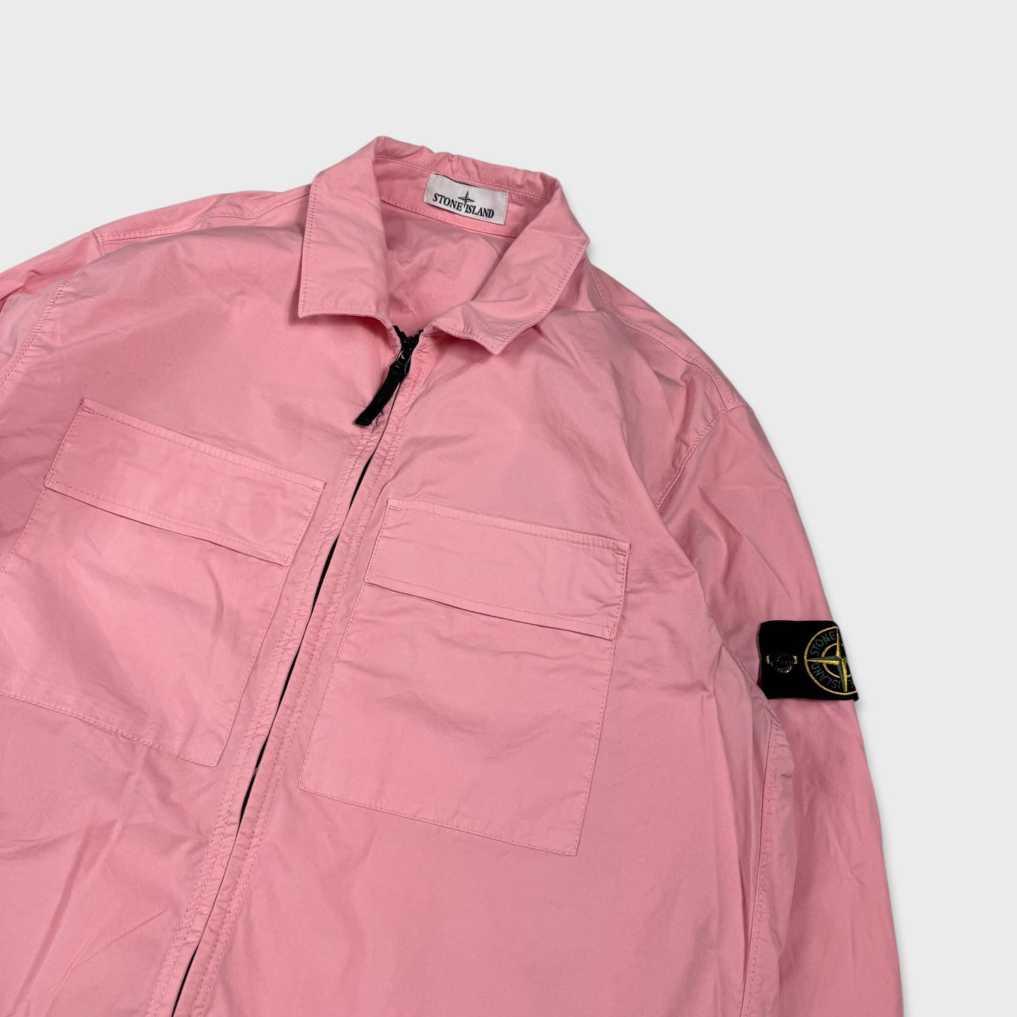 Stone Island Pink Double Pocket Full Zip Overshirt XXL