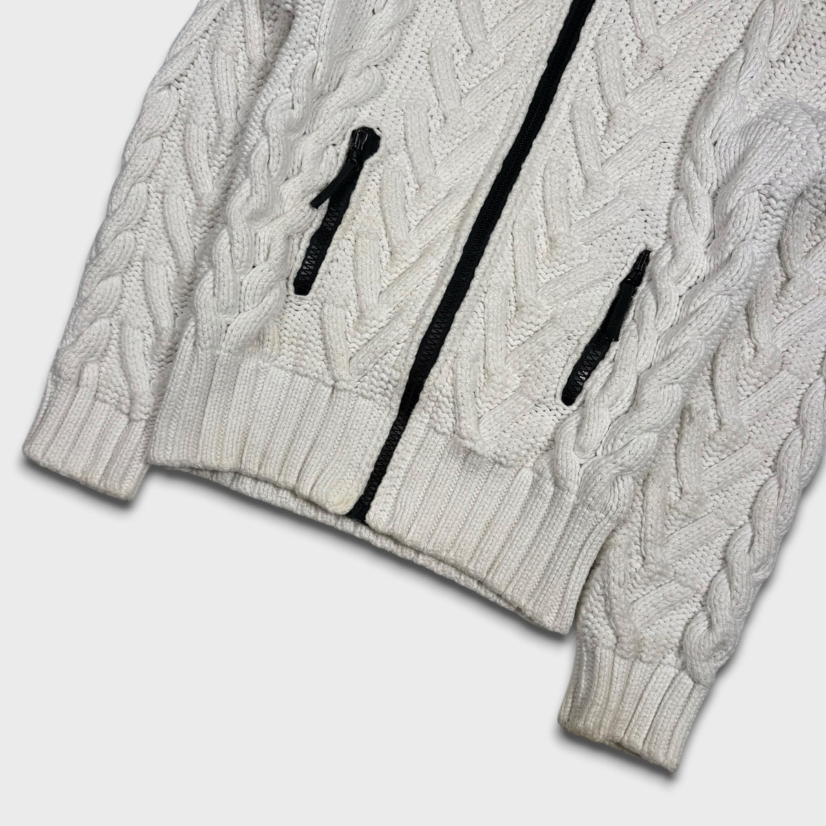 Stone Island White Chunky Heavyweight Knit S