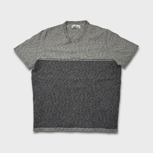 Stone Island Grey Marina Stripe Knit T-Shirt 3