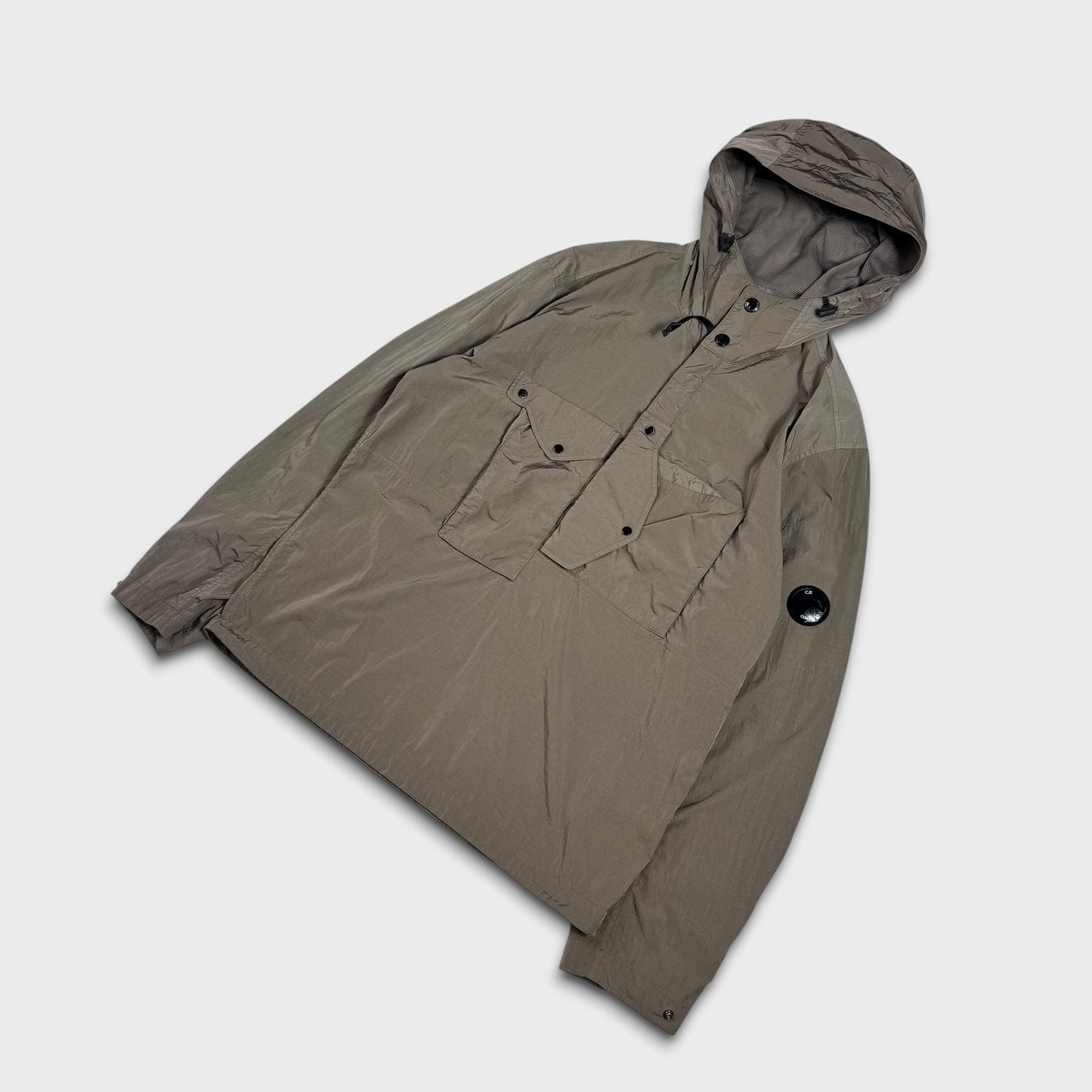 CP Company Khaki Chrome-R Hooded Jacket S