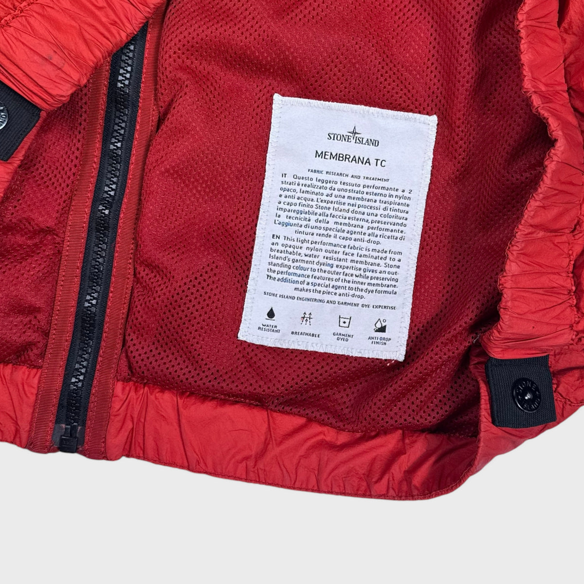 Stone Island Red Membrana-TC Hooded Jacket XXL