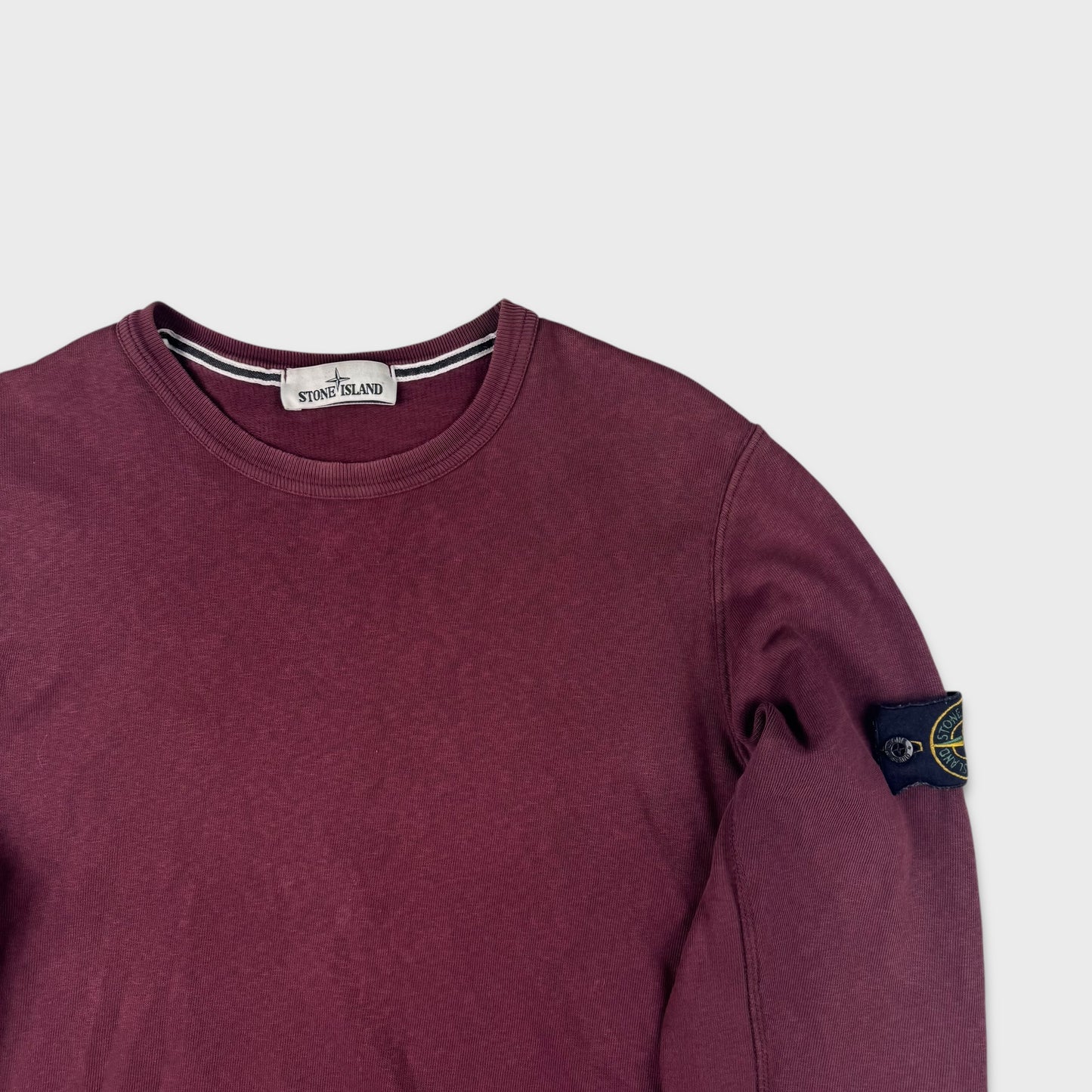 Stone Island Burgundy Crewneck Sweatshirt L