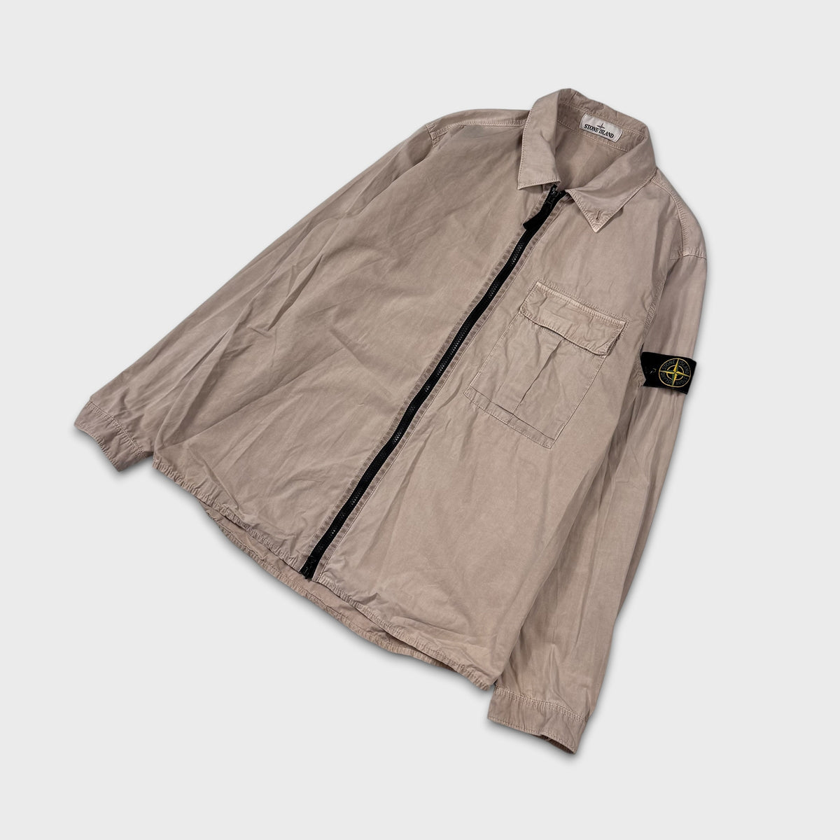 Stone Island Beige Full Zip Overshirt XL