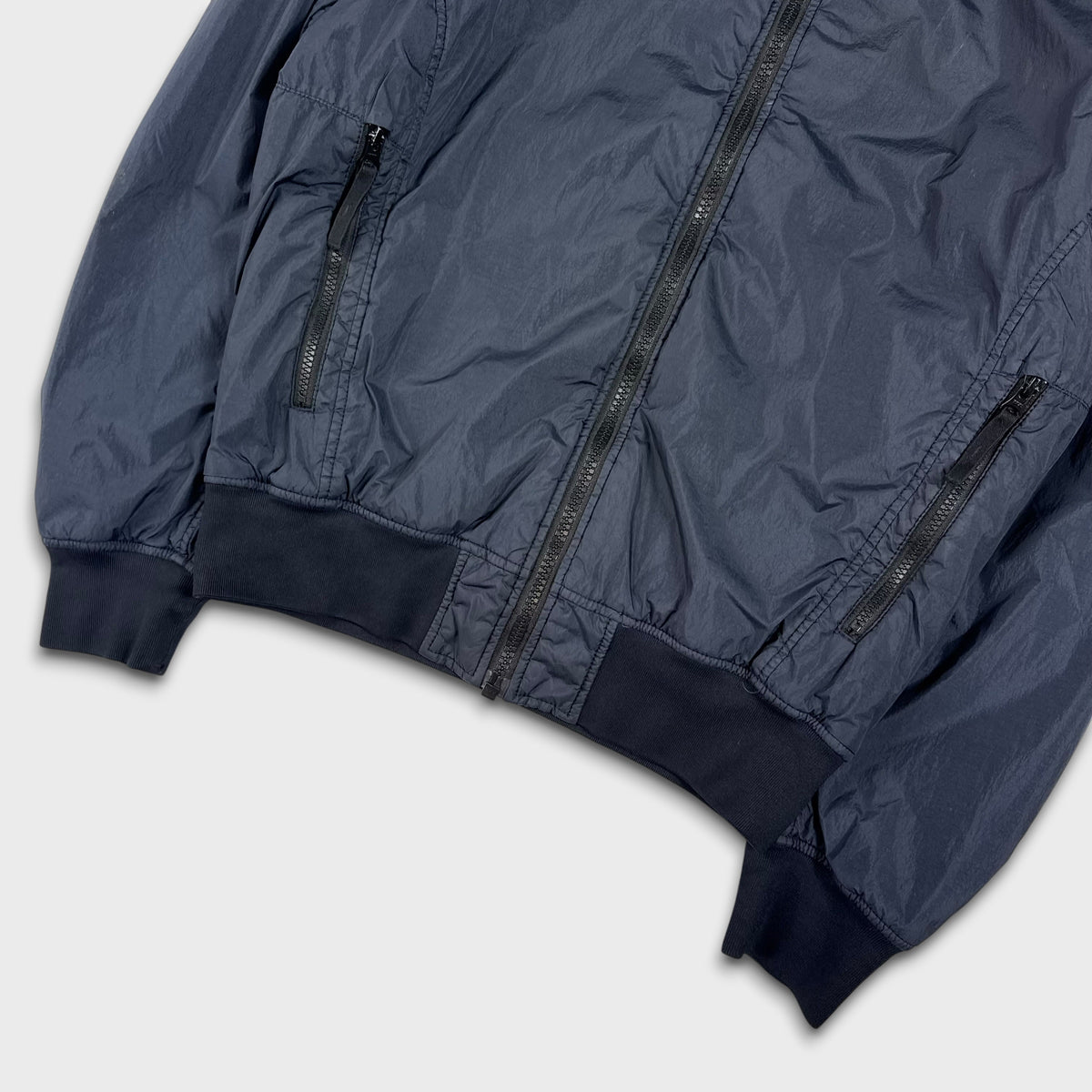Stone Island Garment Dyed Navy Crinkle Reps NY Bomber Jacket M