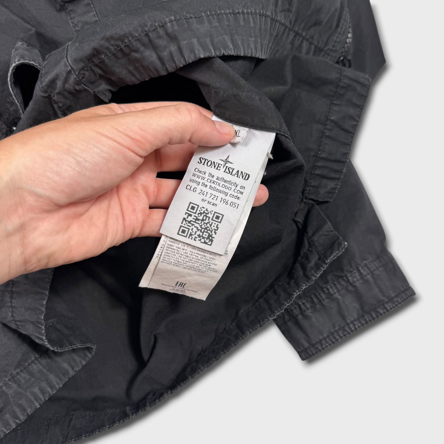 Stone Island Black Full Zip Overshirt XL