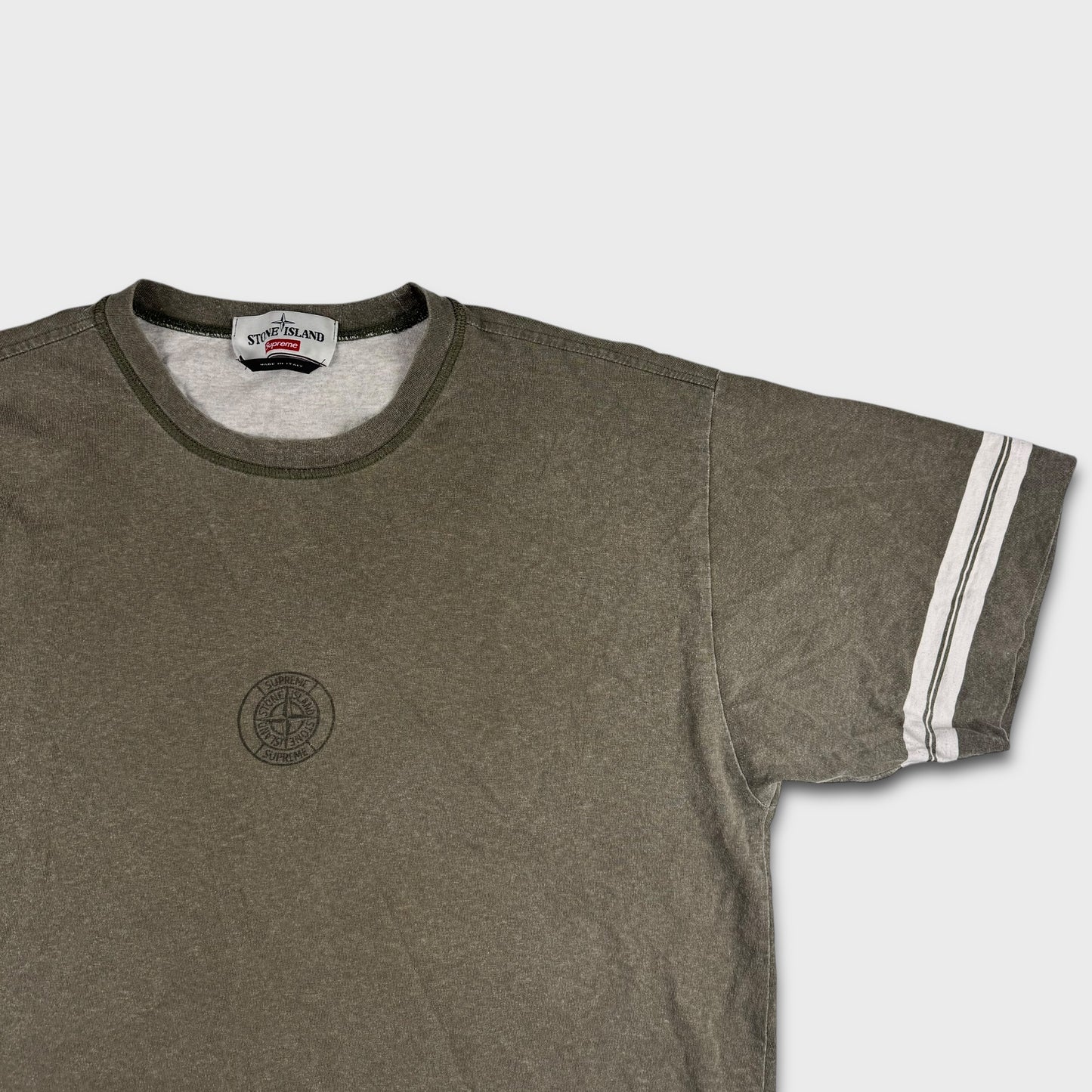 Stone Island x Supreme Olive Compass T-Shirt L