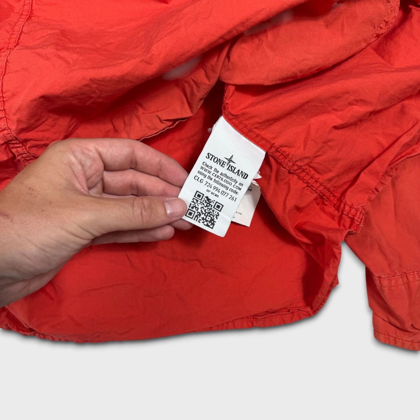 Stone Island Red Parachute Hooded Overshirt XL