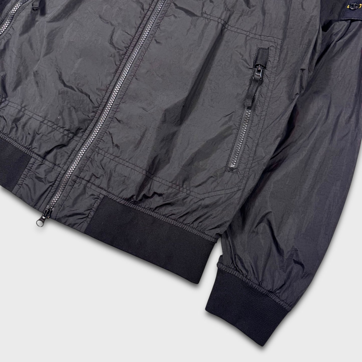 Stone Island Black Crinkle Reps NY Jacket M