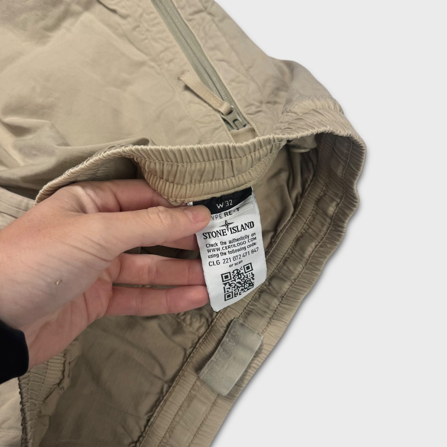 Stone Island Beige Ghost Cargo Pants W32