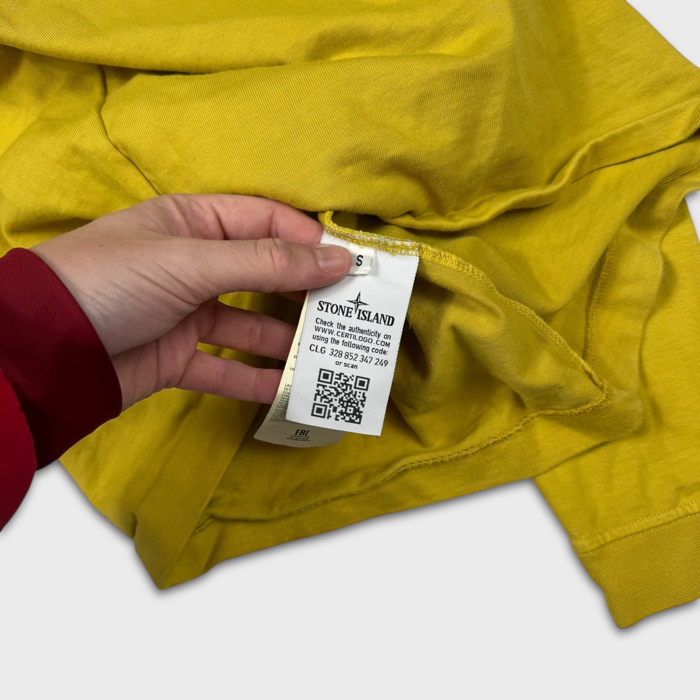 Stone Island Yellow Lightweight Crewneck S