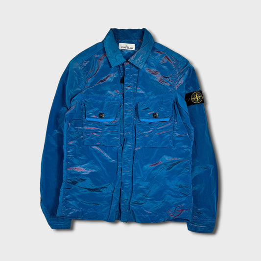 Stone Island Blue Nylon Metal Weft Overshirt M