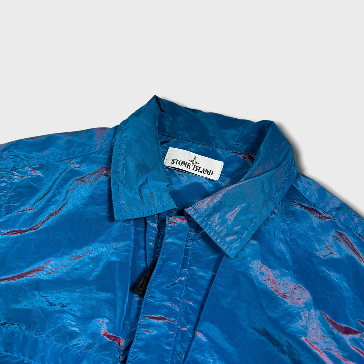 Stone Island Blue Nylon Metal Weft Overshirt M