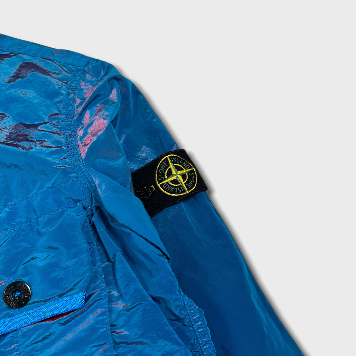 Stone Island Blue Nylon Metal Weft Overshirt M