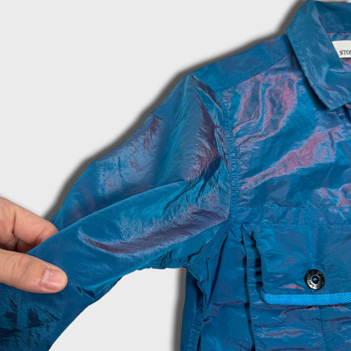 Stone Island Blue Nylon Metal Weft Overshirt M