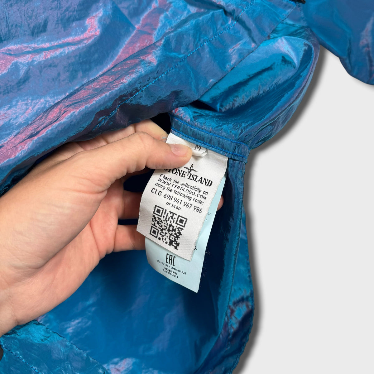 Stone Island Blue Nylon Metal Weft Overshirt M