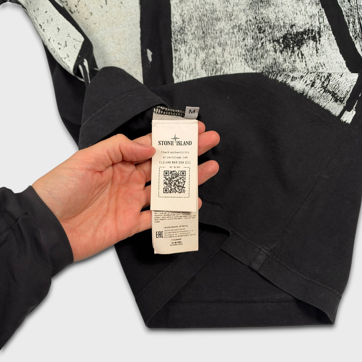 Stone Island Black Graphic T-Shirt M