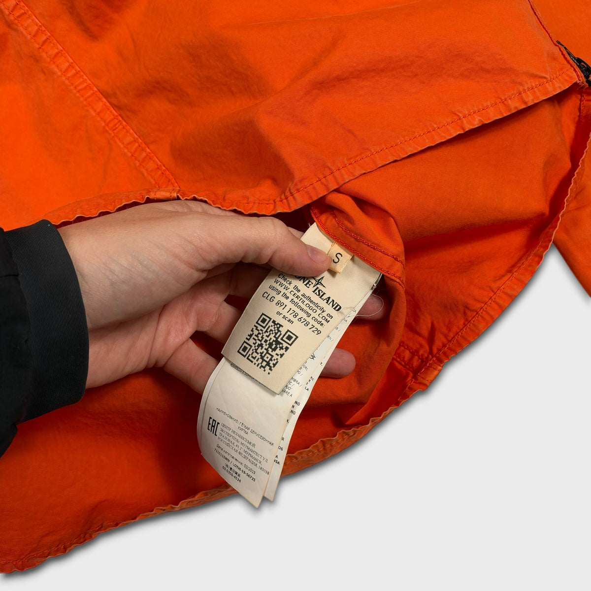 Stone Island Orange Full Zip Overshirt S