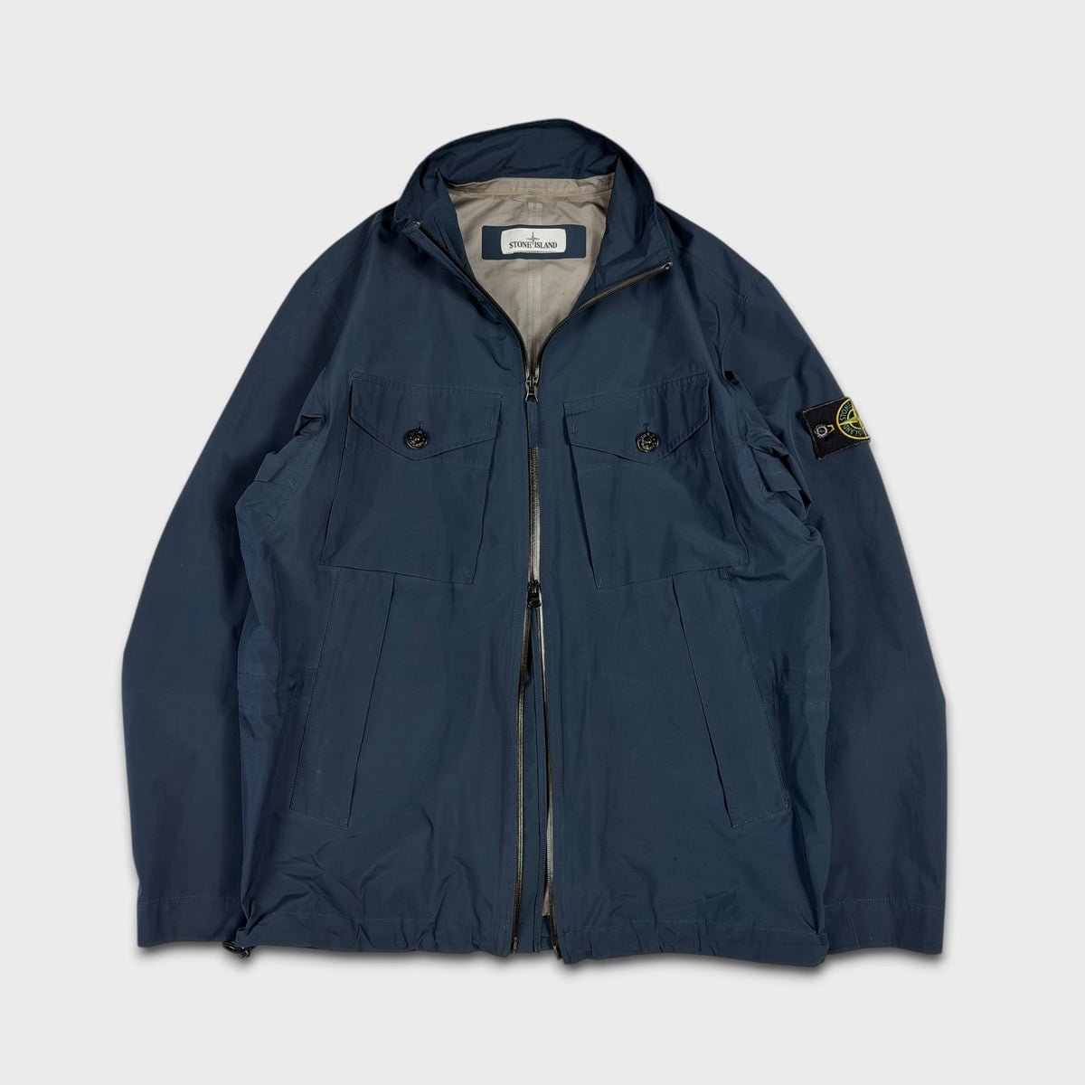 Stone Island Navy Goretex Paclite Technology Jacket L