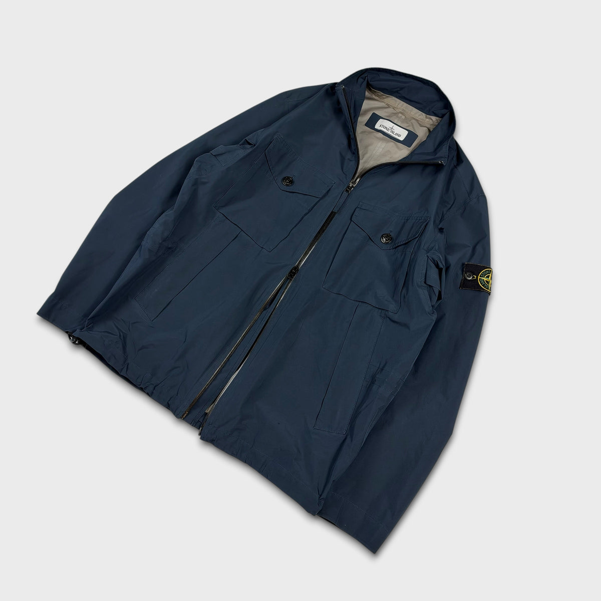 Stone Island Navy Goretex Paclite Technology Jacket L