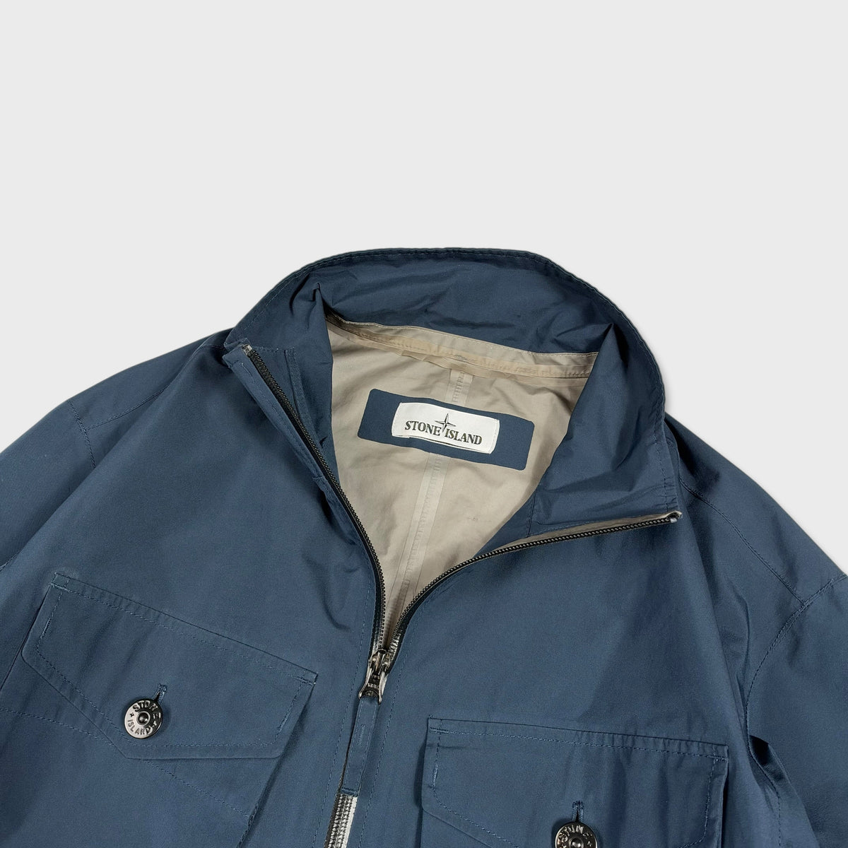 Stone Island Navy Goretex Paclite Technology Jacket L