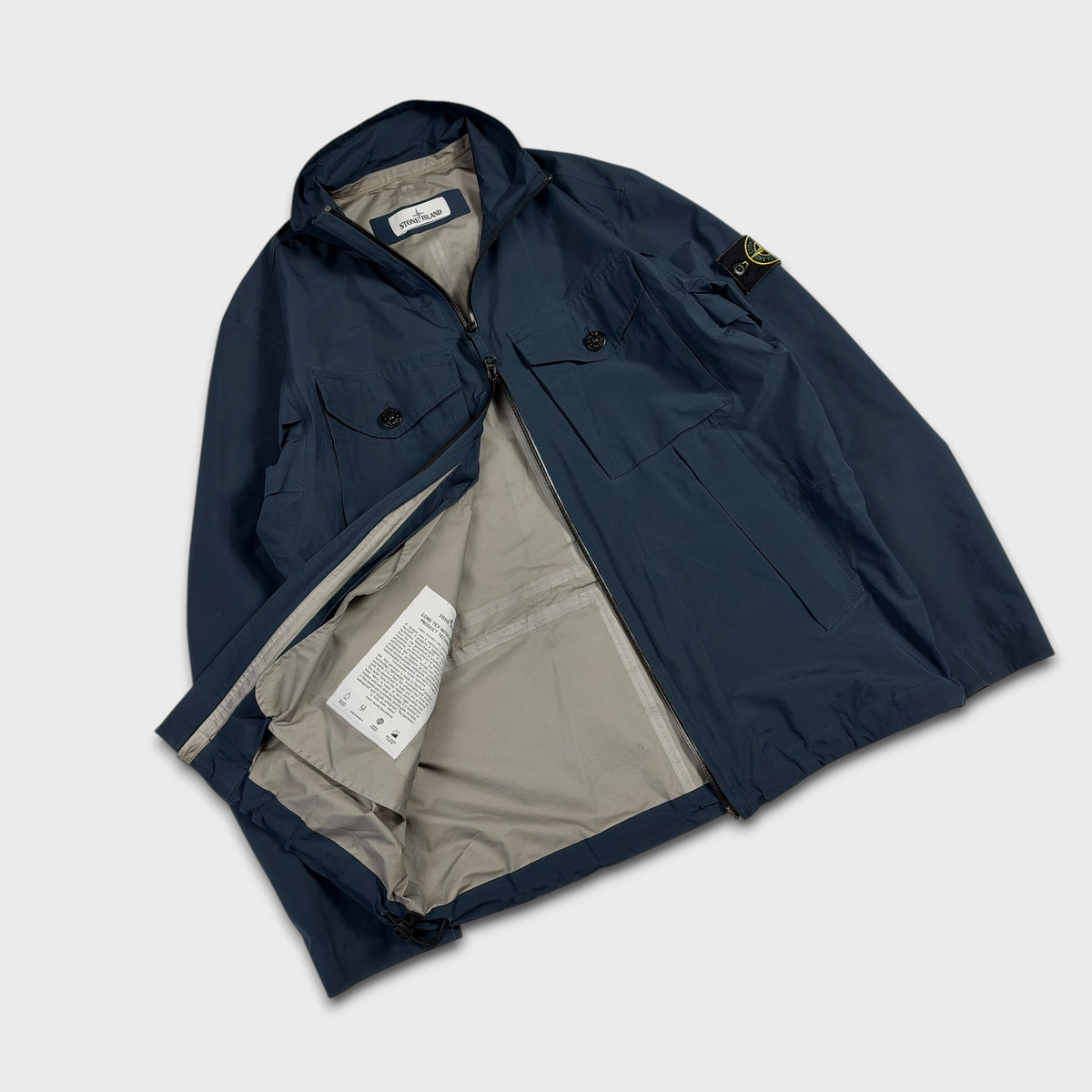 Stone Island Navy Goretex Paclite Technology Jacket L