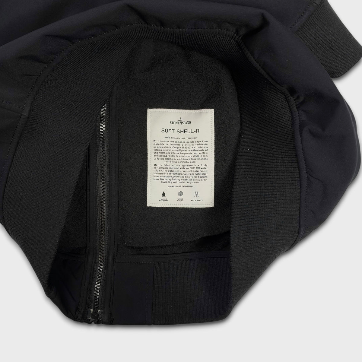 Stone Island Black Soft Shell-R Jacket L