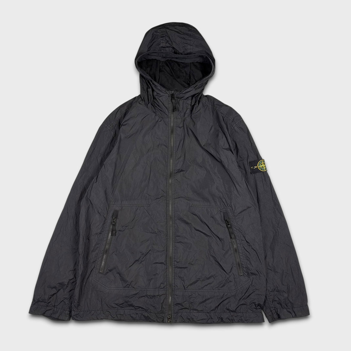 Stone Island Garment Dyed Crinkle Reps Hooded Lightweight Jacket 3XL