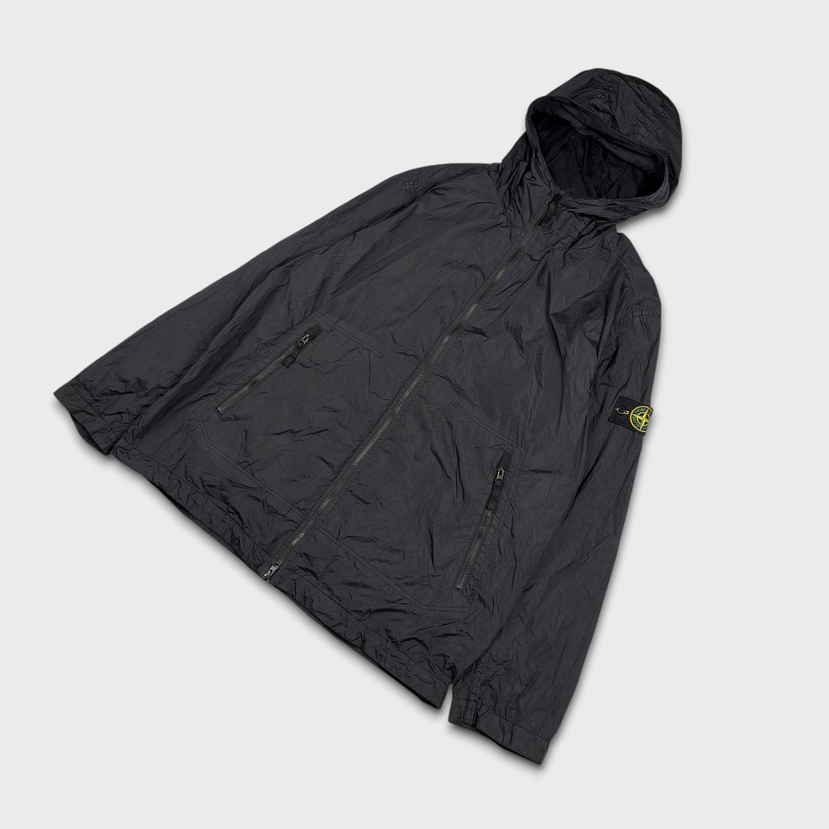 Stone Island Garment Dyed Crinkle Reps Hooded Lightweight Jacket 3XL