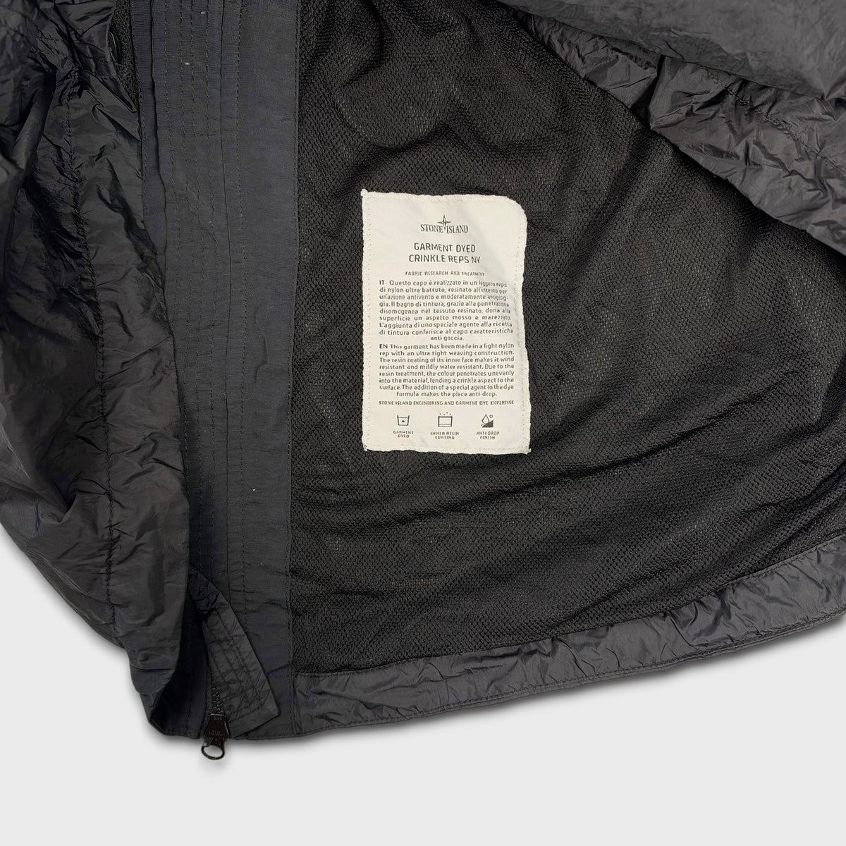 Stone Island Garment Dyed Crinkle Reps Hooded Lightweight Jacket 3XL