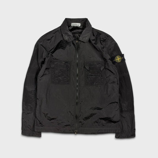 Stone Island Black Nylon Metal Ripstop Overshirt Jacket M