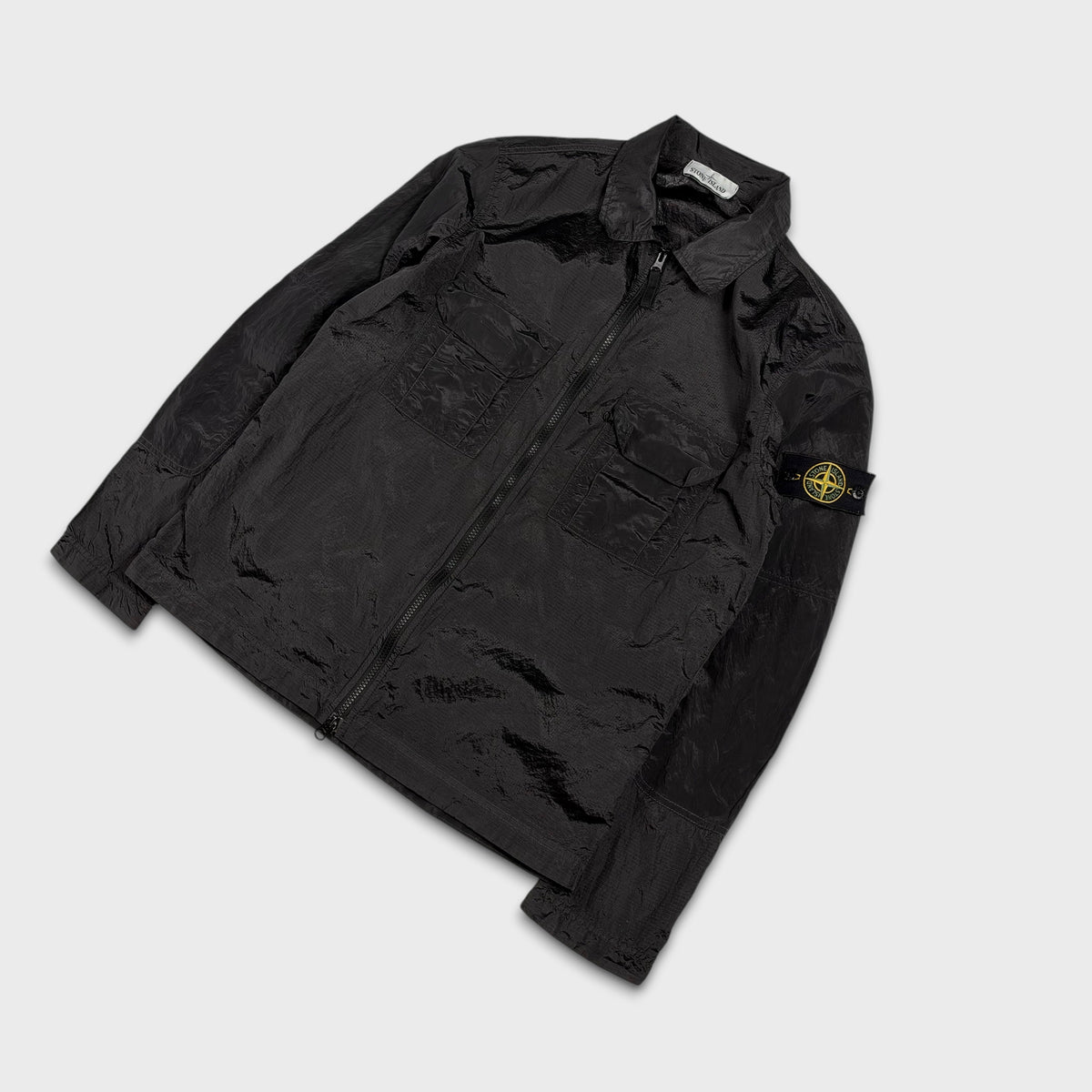 Stone Island Black Nylon Metal Ripstop Overshirt Jacket M