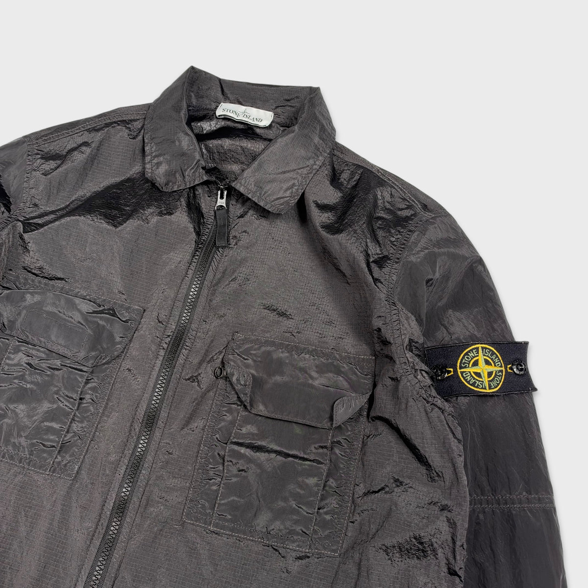 Stone Island Black Nylon Metal Ripstop Overshirt Jacket M