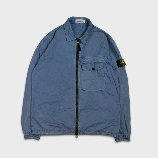 Stone Island Washed Blue Full Zip Overshirt L