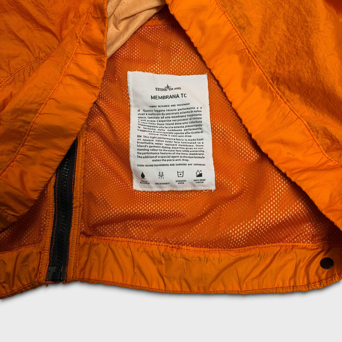 Stone Island Orange Membrana TC Hooded Jacket XXL