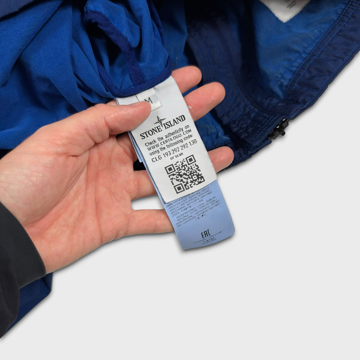Stone Island Royal Blue Nylon Metal Flock Jacket M
