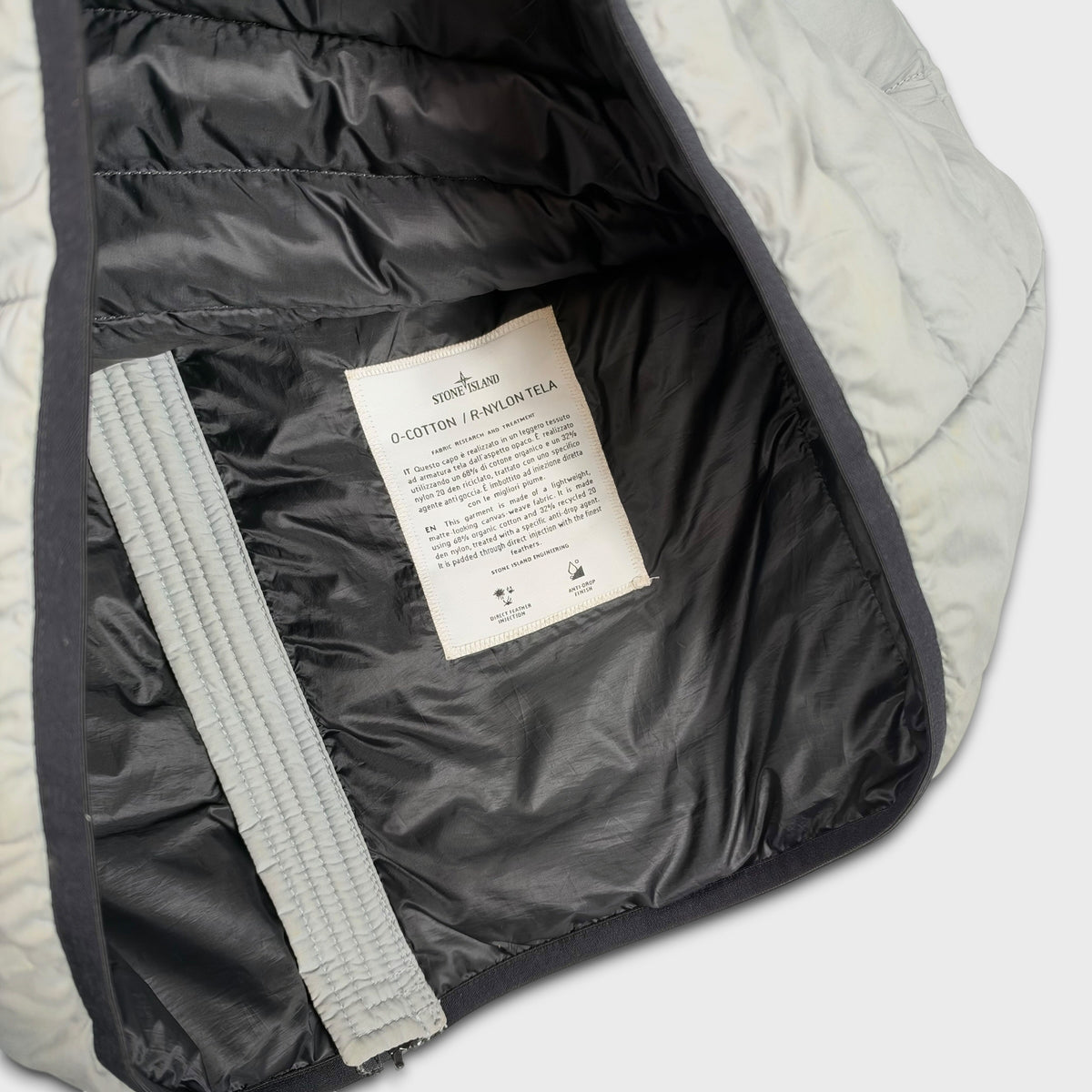 Stone Island O-Cotton R-Nylon Tela Down Puffer Jacket L